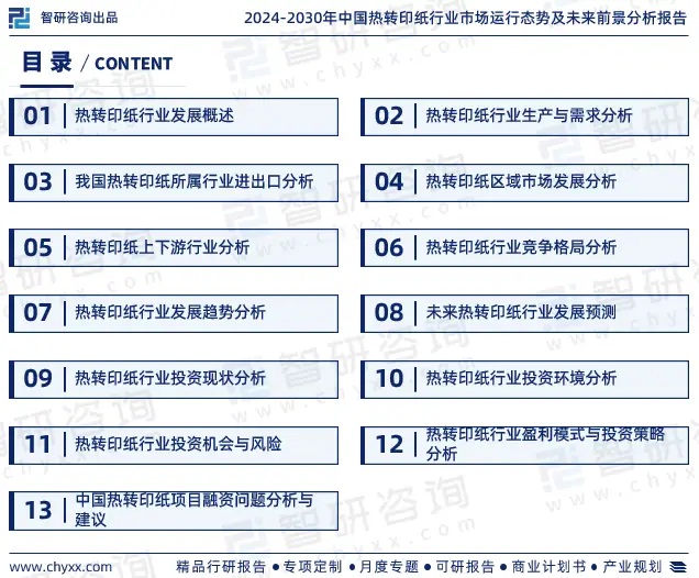 2024年中國熱轉印紙行業(yè)市場全景調查、投資策略研究報告 